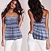 Kmool Women's Sexy Summer Cotton Blend Printing Lace-up Halterneck Tops