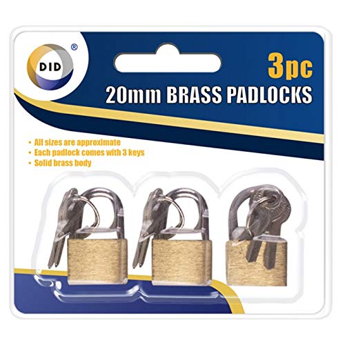 3X 20MM Heavy Duty Padlock 2CM with 3 Keys for GATE Door Garage