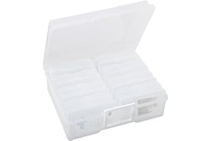 Naivees Photo Case 4" x 6" Photo Storage Boxes Inner Photo Organizer Boxes Clear Plastic Picture Boxes Transparent Craft Keeper Photo Containers for Photos, Art, Pictures（12 Pack-big&small）