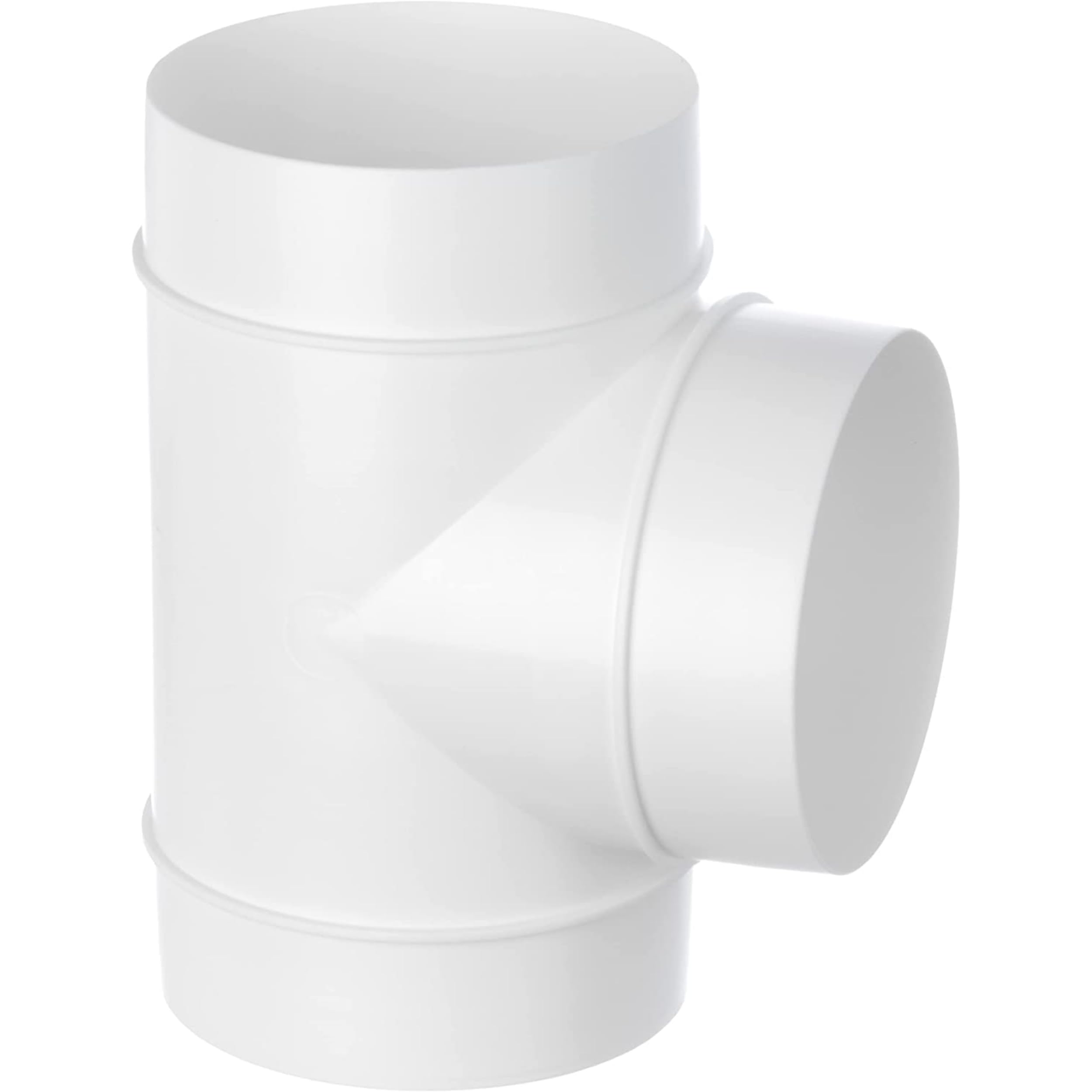 Ø 100mm / 4 inch T-Piece - Round Plastic Duct - Connector Ducting Tee Pipe Adaptor
