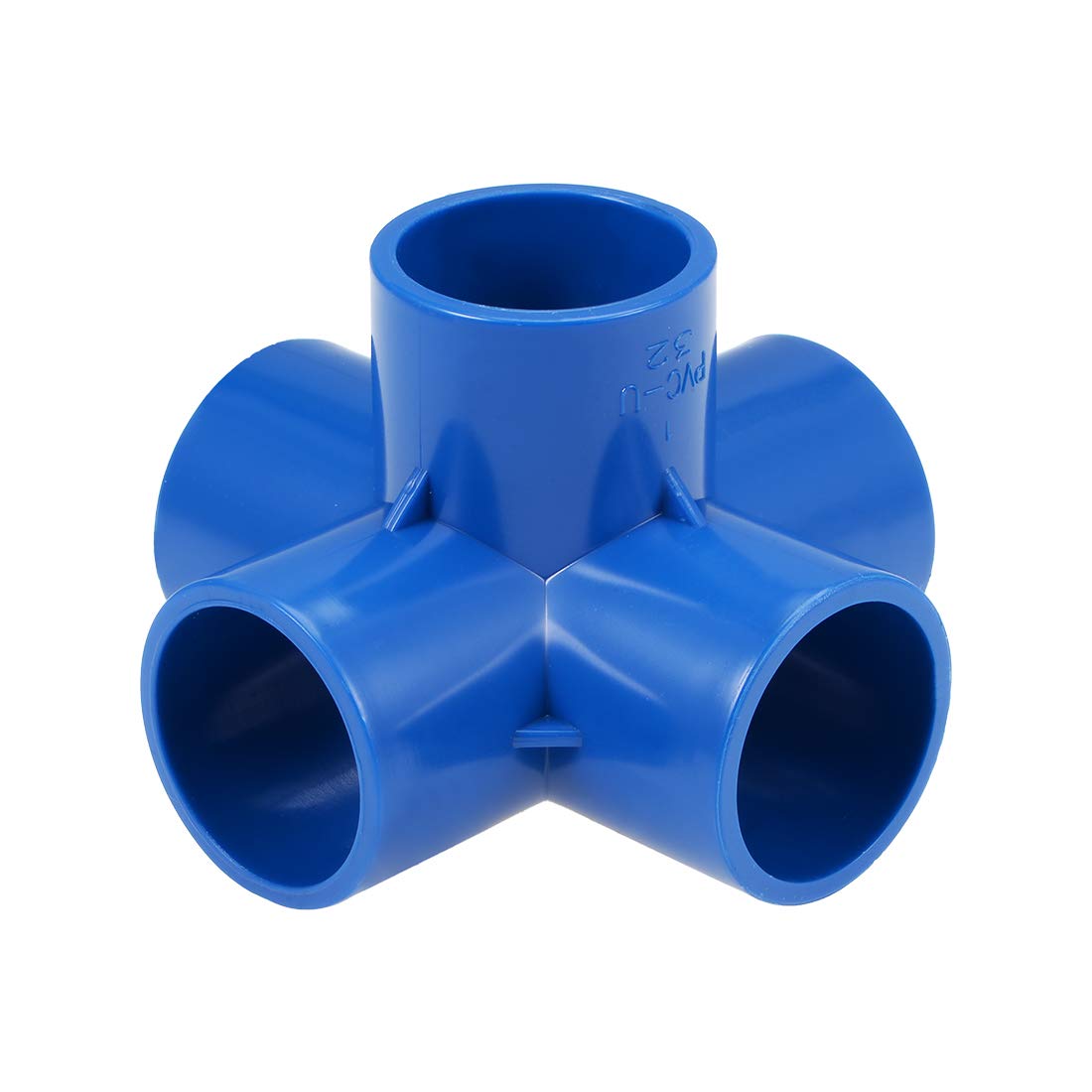 sourcing map 5-Way Elbow Metric PVC Pipe Fitting Furniture Grade 50mm Size Tee Corner Fittings Blue