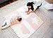 CHILDLIKE BEHAVIOR Baby Floor Puzzle Mat - Soft EVA Foam, Pink, 61” x 61”- Non-Toxic Padded Playmats for Toddlers with Stars, Moon, Sun, and Cloud