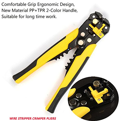 Zinnor Automatic Wire Stripper Crimper 8 inch Self-Adjusting Pliers Cable Cut Cutter Stripping Crimping Tool 8 inch Self-Adjusting