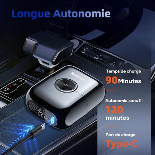 kensen Electric Shaver Wet & Dry Beard Trimmer Men's 4D Beard Razor 120 Min Use Foil Razor Wireless 100% Waterproof Mini Portable Electric Shaver Great for Travel