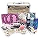 Birthday Gift!! Professional 25 IN 1 Eyelash Extension Korean Mink False Eye Lash Graft Individual Lashes Pad Ring Glue Removal Remover Mascara Full Kit Super Set with Fashion Gold Hard Case Suitcase