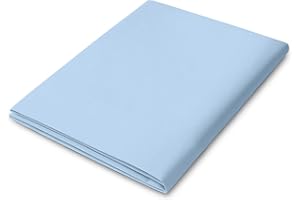 Peace Sleep Bedding Flat Sheet Twin/Twin XL Size – 100% Egyptian Cotton, 400 Thread Count – Hotel Quality Sateen Top Sheet, Crisp, Cool & Breathable, Durable Hotel-Quality Bed Linen – Light Blue