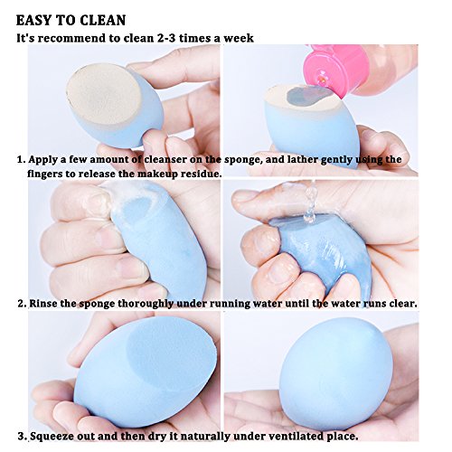 Makeup Sponges, SPANLA 6 Pieces Makeup Blender Beauty Sponge Foundation Blending Sponge Flawless for Liquid Creams and Powders Multi Color Makeup Sponges (1)