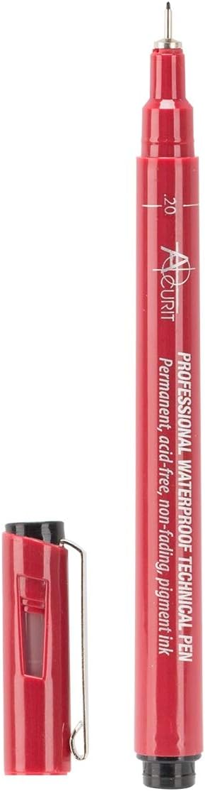 AcuritWaterproof Technical Pens - Professional Waterproof Technical Pen, Rich Blank Ink, Acid-Free, Light Fast, for Sketching, Drawing, CAlligraphy, & More! - [Single - 0.20mm]