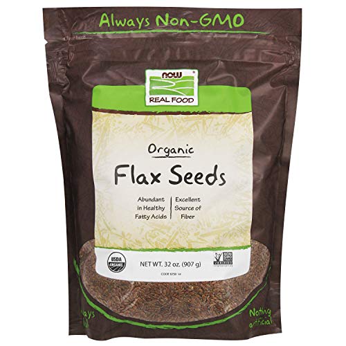 NOW Foods, Organic Flax Seeds, Source of Essential Fatty Acids and Fiber, Certified Non-GMO, Kosher, 2-Pound (Packaging…