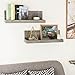 MyGift 24 inch Vintage Design Wall Mounted Floating Wood Shelves with Gray Finish, Set of 2