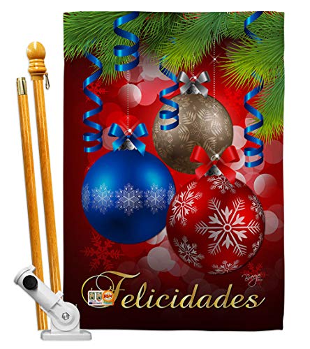 Breeze Decor HS114084-BO Felicidades Winter Christmas Decorative Vertical, Hous…