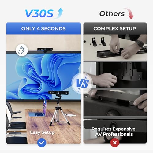 NEARITY V30S 4K Video Conference Camera with Microphone, 120° FOV/3X Digital Zoom, Meeting Room Webcam, Dual Microphone, Business Video Conferencing System/Smart Whiteboards