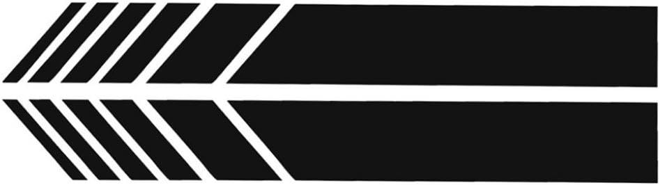 Geshiglobal 1 Pair Universal Rear View Mirror Stickers Decor DIY Car Body Side Stripe Decals - Black