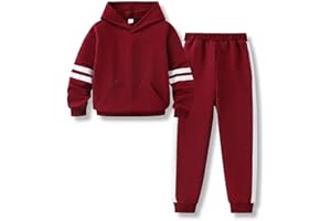 Voxikidio 2025 Girls Sweatsuit Set Cute Hooded Sweatshirt & Jogger Pants with Pocket Casual Outfuts Set