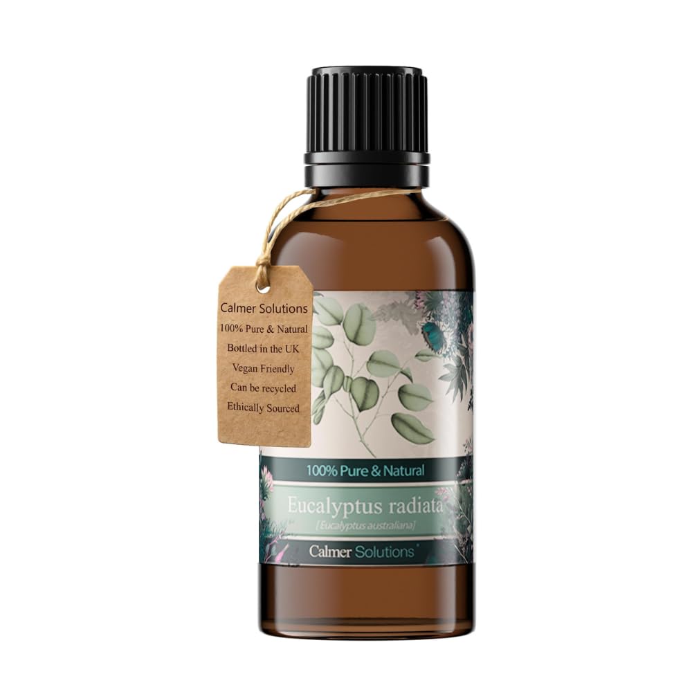 Calmer Solutions Eucalyptus Radiata Essential Oil 50ml – 100% Pure & Natural – Gentle Aromatherapy Oil for Diffuser, Inhalation & Massage