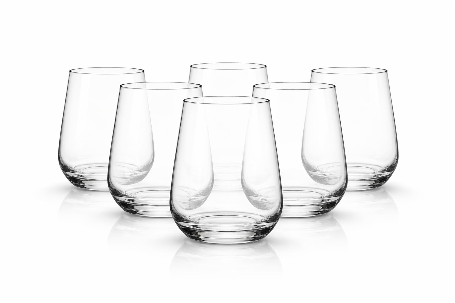 Secen London - Water Glasses, Set of 6 Glasses for Juice, 425 ml/14 oz,Premium Highball Glass, Red Wine, Cocktail Glasses, Drinking Glass for Water, Juice, and Cocktail