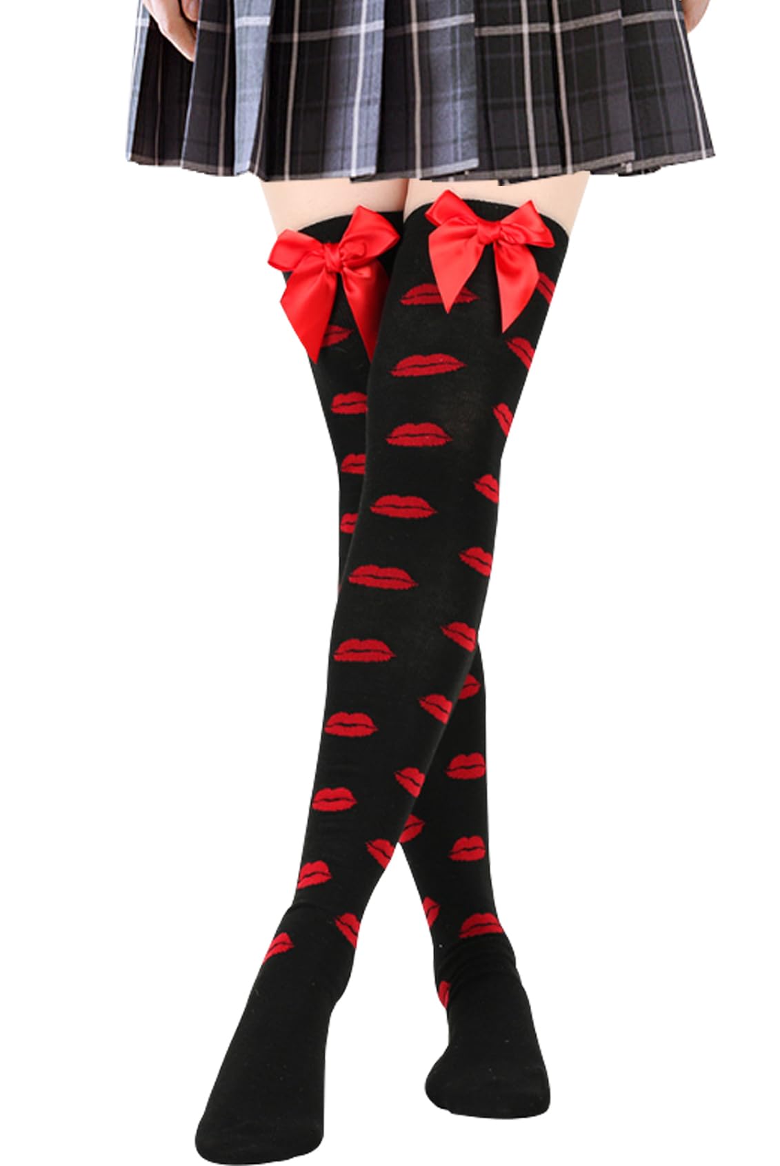 Photo 1 of *Pack of 3* TINTAO Women's Knee High Socks,bow knee High socks Women Colorful High Socks Girls Thigh High Stockings,6-10#W401 (US, Numeric, 6, 10, Regular, Regular, 1pair Color b05)