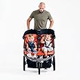 Joovy Zoom X2 Lightweight Performance Double Jogging Stroller Featuring Extra-Large Pneumatic Tires with Air Pump Included, Locking and Swiveling Front Tire, and Easy One-Handed Fold, Paprika