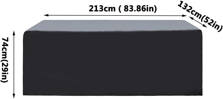 SIRUITON 213x132x74cm Garden Furniture Cover, Patio Garden Table Cover with Air Vent Waterproof, Windproof, Anti-UV - Image 3