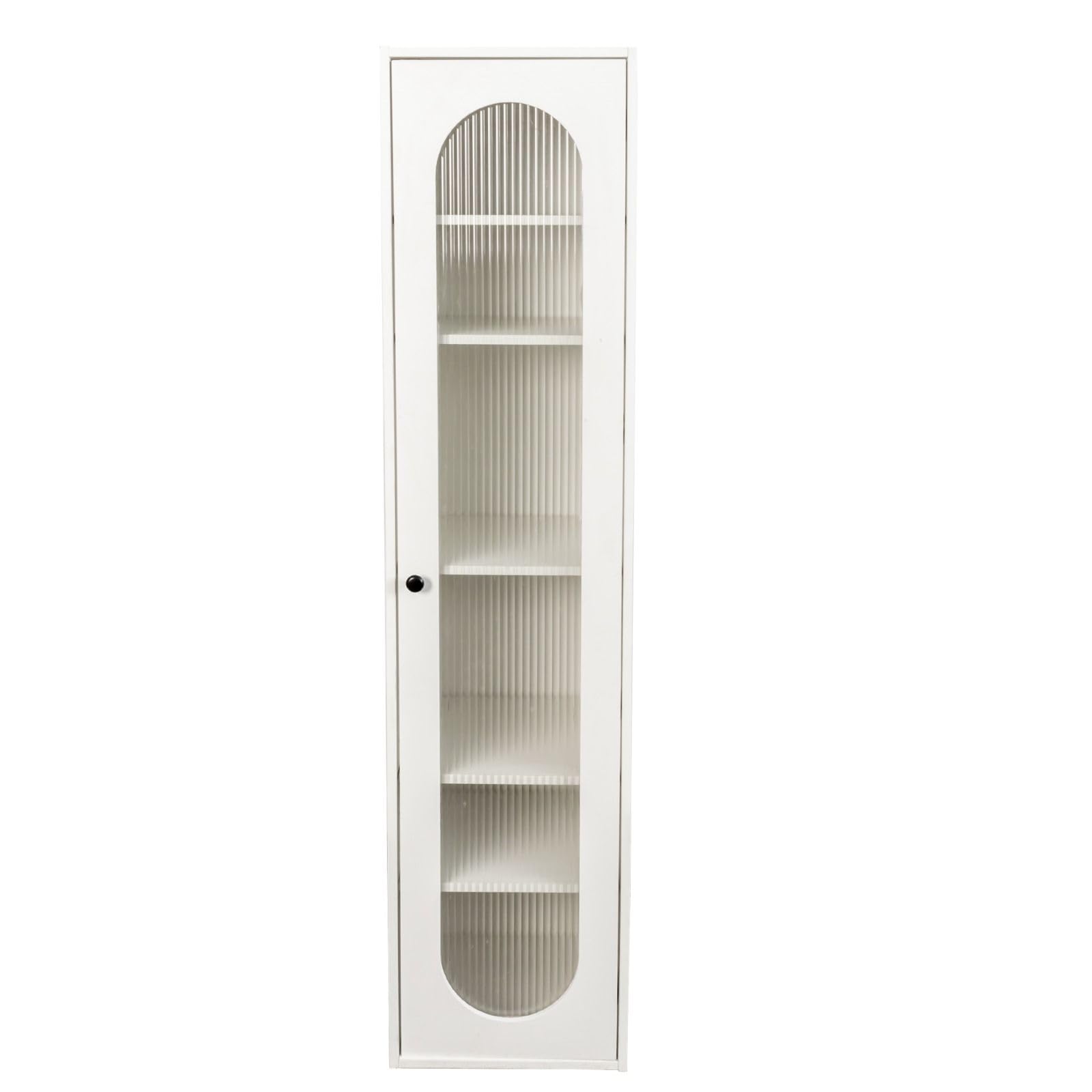 Photo 1 of ****SIMILAR ITEM****
FRITHJILL Bookcase with Glass Door, Tall Display Cabinet with 6 Storage Shelves for Living Room, Office, Modern Narrow Storage Cabinet, Fluted Glass Door, Space Saving Book Shelf