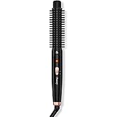 Farery 1 Inch Thermal Brush Curling Iron for Smooth Natural Curls – Anti-Scald Hard Bristles, Lightweight, One-Button Start, Dual Voltage Travel Hair Tool with 360° Swivel Cord, 410°F Fast Heat