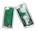 Glitter Case for iPhone 5S,Turpro Hard Transparent Clear Creative Funny 3D Quicksand Liquid Sparkles Glitter Bling Case with Stars for iPhone 5 5S(Green)