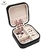 JL LELADY JEWELRY Small Jewelry Box Organizer Mini Travel Jewelry Boxes Case, Portable Faux Leather Jewelry Organizer Boxes Storage Case for Women Girls (Black)