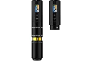 NAZZOR Tattoo Machine with Two Fast Charging Batteries Digital LED Display Rotary Tattoo Pen for Artists Black
