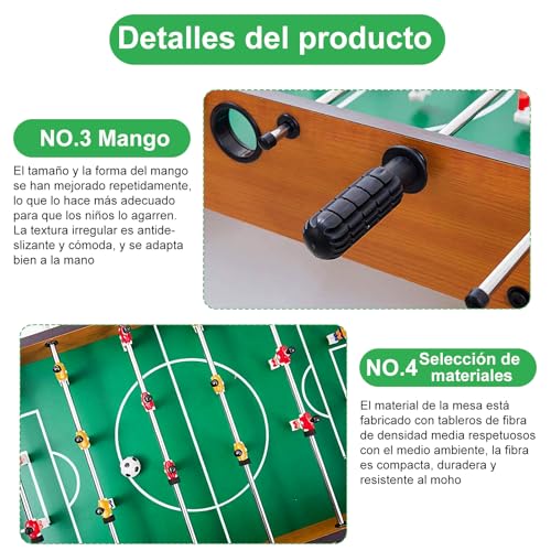 NUCLMNA Mesa de Futbolito, Juego de Puzzle de Fútbol Portátil, Futbol Juego de Mesa Mini Mesa Multijuegos para Niños y Adultos, Fácil de Instalar, Ideal para Regalos, Fiestas y Familia