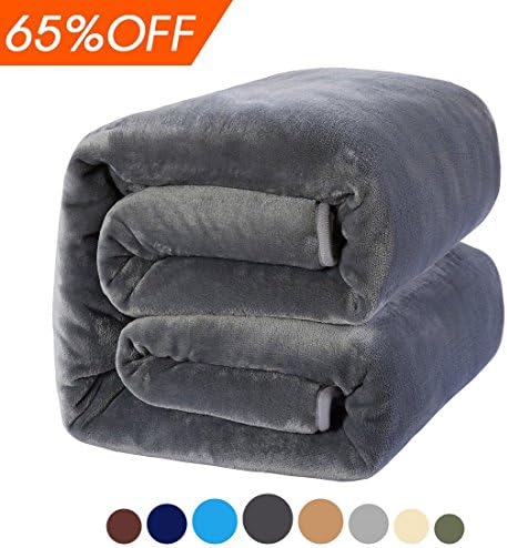MEROUS Fleece Soft Warm Dark Grey Travel Blanket - Lightweight Fuzzy Cozy Couch Blanket - 50 Inch by 61 Inch