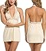 Avidlove Nightwear Sexy Lingerie for Women Halter Chemise Babydoll Set