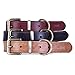 Moonpet Soft Real Genuine Leather Dog Collar - ID Tag Name Plate D-Ring - Heavy Duty for Small Medium Large Dogs Safety - Great for Running Walking Training - Black 16.5-20.5