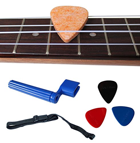 Vizcaya Wood Instrument Stand for Ukulele,Mandolin,Violin,Banjo.Includes Accessories,Ukulele Stand,ukulele strap,felt picks,string winder (1 PACK)