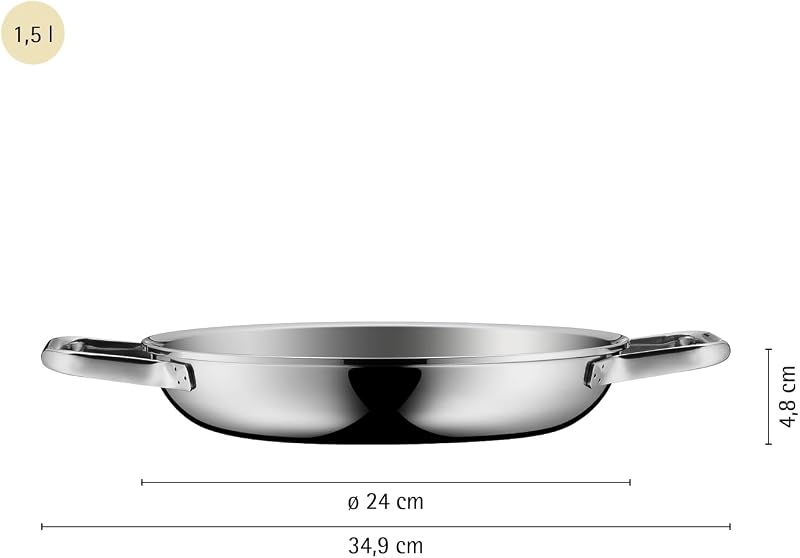 Profi Resist Brat-/ Servierpfanne 24 cm Induktion, Mehrschichtmaterial beschichtet, Wabenstruktur, Edelstahlgriff, backofenfest