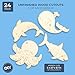 Bright Creations Unfinished Wood Cutouts for DIY Crafts (24 Pack), Ocean Animals