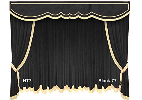 Saaria Ht7 Black Velvet Curtain Drapes 12 Ft W X 8 Ft H Home Movie Theater Stage Hall Decorative Backdrop Buy Online In Guernsey At Guernsey Desertcart Com Productid
