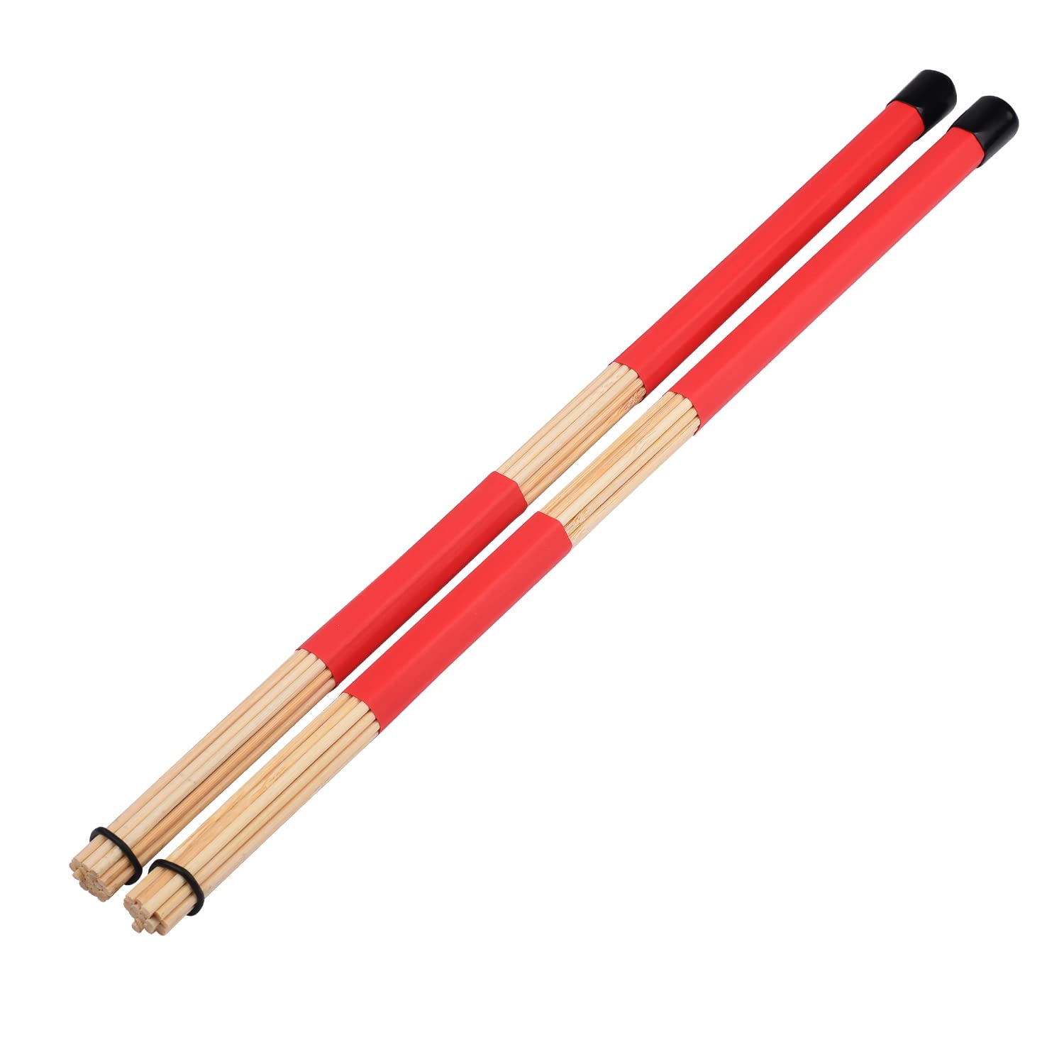 XNHIU Jazz Drum Sticks Brushes Drumsticks Bamboo Rod Drum Brushes Sticks for Jazz Folk Music (Red)