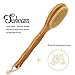 Scheam Bamboo Bath Brush for Back Scrubber with Long Handle and Scrubbing Exfoliating Gloves