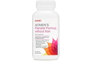 GNC Women's Prenatal Multivitamin Formula Without Iron | Support Pregnancy and Healthy Baby Development | Essential Nutrients Folic Acid, Zinc, Calcium Plus B Vitamins | 60 Caplets