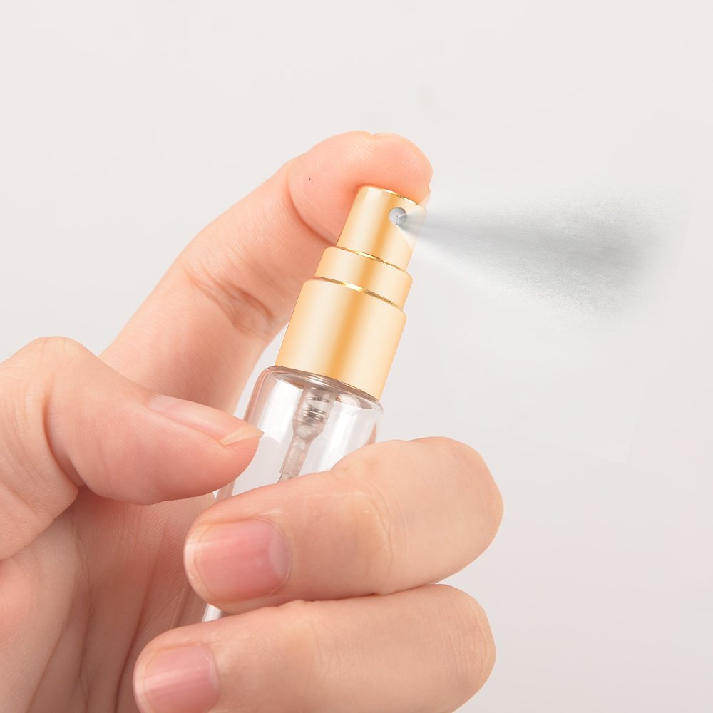 SHiZAK 10pcs 10ml Atomizer Glass Bottle Empty Liquid Containers Transparent Glass Portable Refillable Perfume Spray Bottle for Cosmetic Toiletries, Travel Party Portable Makeup Tool