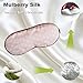 MSSilk Sleep Eye Mask- Smoothing Mulberry Silk- Adjustable Elastic Strap- Lightweight- with A Bonus Pair of Earplug in a Carry Pouch (Light Pink with White Dots)