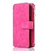 Galaxy Note 5 Case, CaseUp 12 Card Slot Series - [Zipper Cash Storage] Premium Flip PU Leather Wallet Case Cover With Detachable Magnetic Hard Case For Samsung Galaxy Note 5, Pink