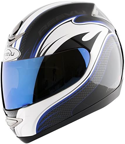Reevu MSX1 Rear-View Motorcycle Helmet - Graphic Blue (XL)