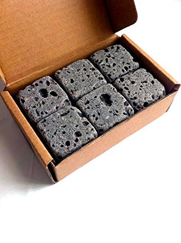 6 Eco Bricks - Water Clarifying Aquarium Decor Stones - 100% Natural Lava Rocks