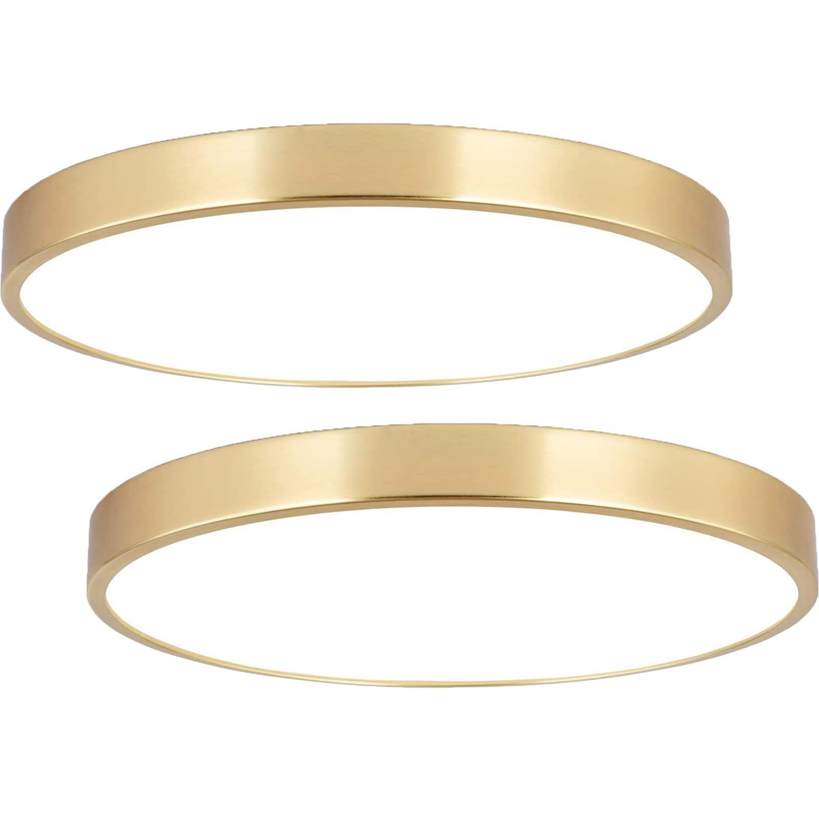Photo 1 of 2 Pack 9 Inch Brushed Gold Metal Flush Mount LED Ceiling Light,3000K-5000K Thin Round Low Profile Ceiling Lamp,Modern Surface Mount Ceiling Light Fixtures for Bedroom Hallway Bathroom