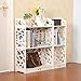 D-Line Wood and Plastic Bookcase Bookshelf Storage Shelf, White, Set of 2