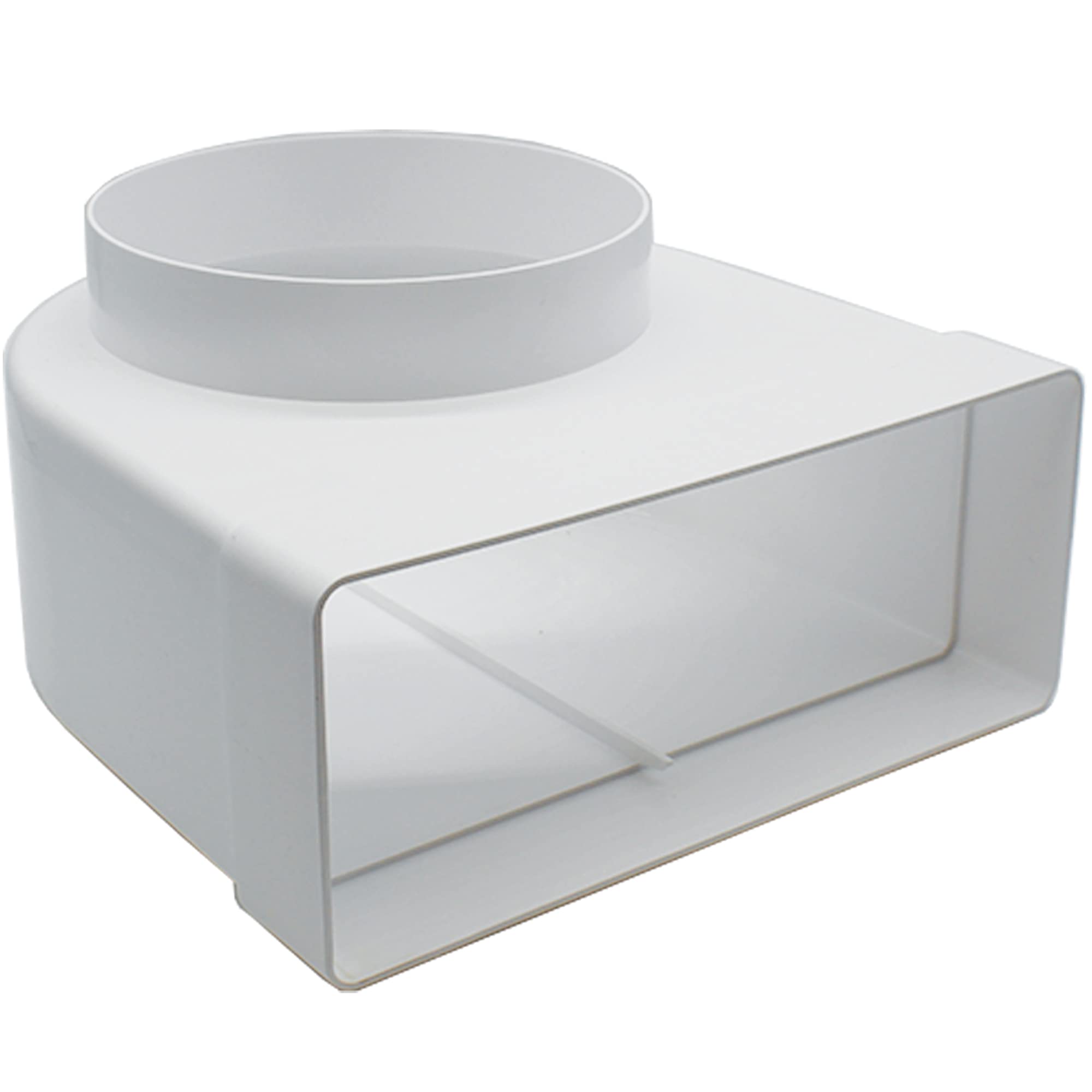 Kair Elbow Bend Adaptor 220mm x 90mm to 150mm - 6 inch Rectangular to Round 90 Degree Bend Adapter for Converting to Different Size Plastic Ducting Systems