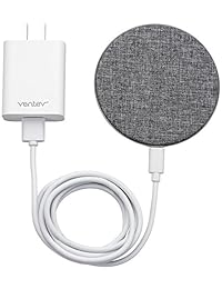 Cargador inalámbrico Ventev + Qi cargador inalámbrico rápido, incluye cable A C de 4.9 ft y cargador Qualcomm de carga rápida 3,0, funciona con Apple (7,5 W) y Samsung (10 W), compatible con todos los dispositivos Qi