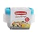 Rubbermaid 1963315 Take Alongs Quik Clik Seal 10 Piece Set Square Containers, Color May Vary