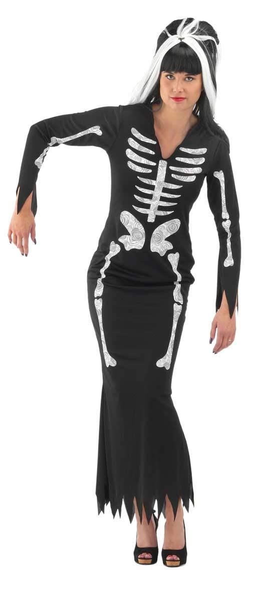Folat - Skeleton Dress for Women - Black - Size: L-XL